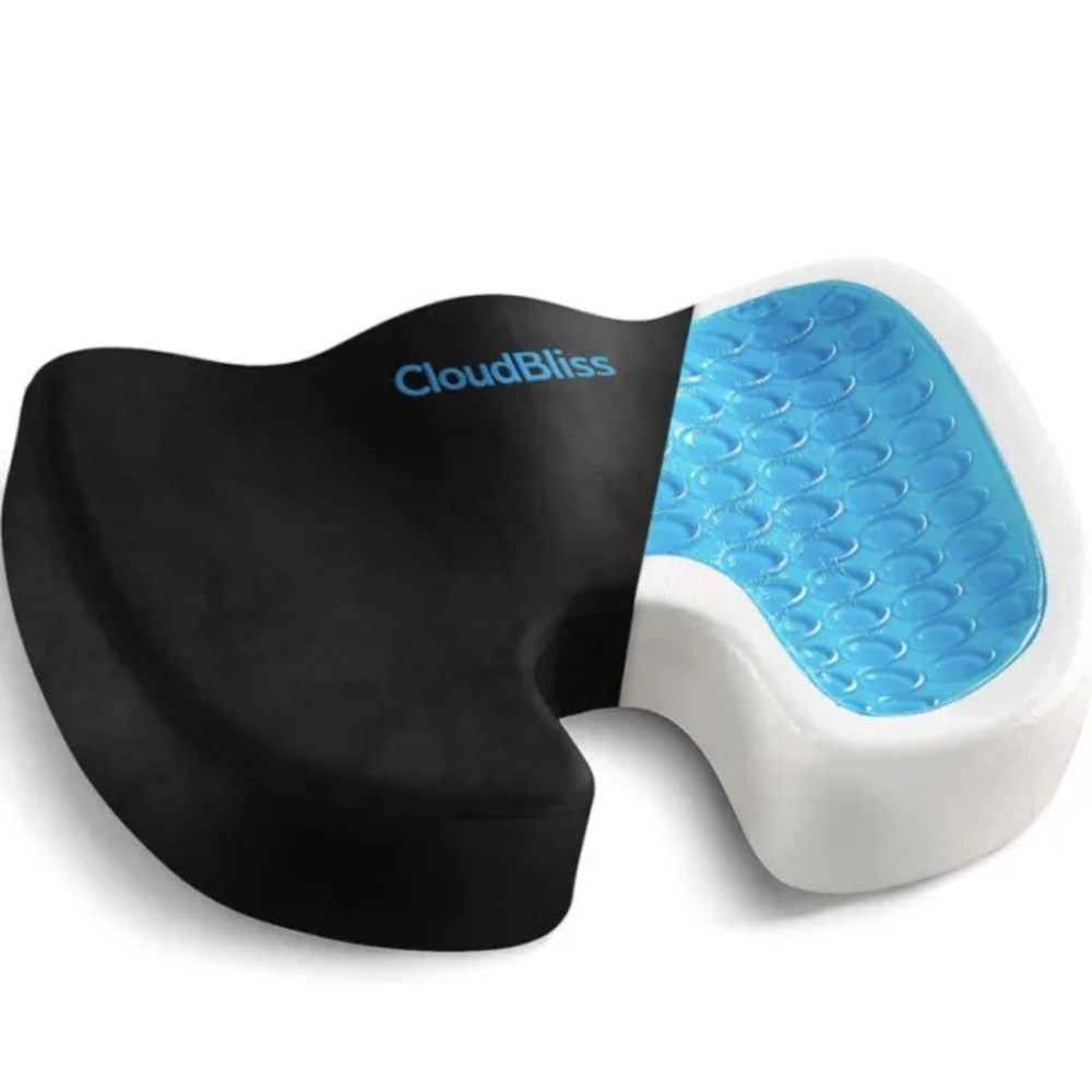 CloudBliss Gel Seat Cushion - Non-Slip Ergonomic Gel & Memory Foam Seat
